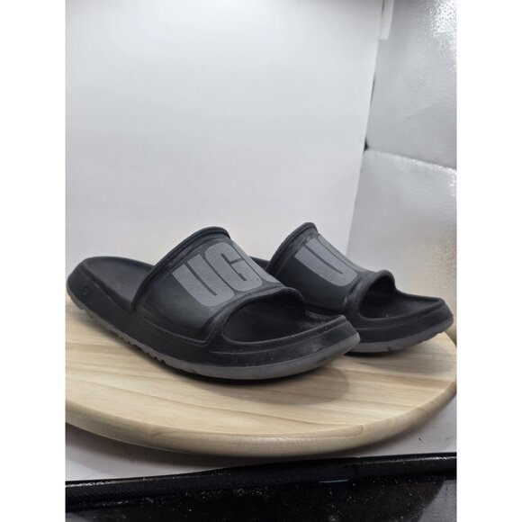 UGG Wilcox Slide Black Grey Block Logo Men's Slide Sandals  Size 9M - Picture 5 of 8